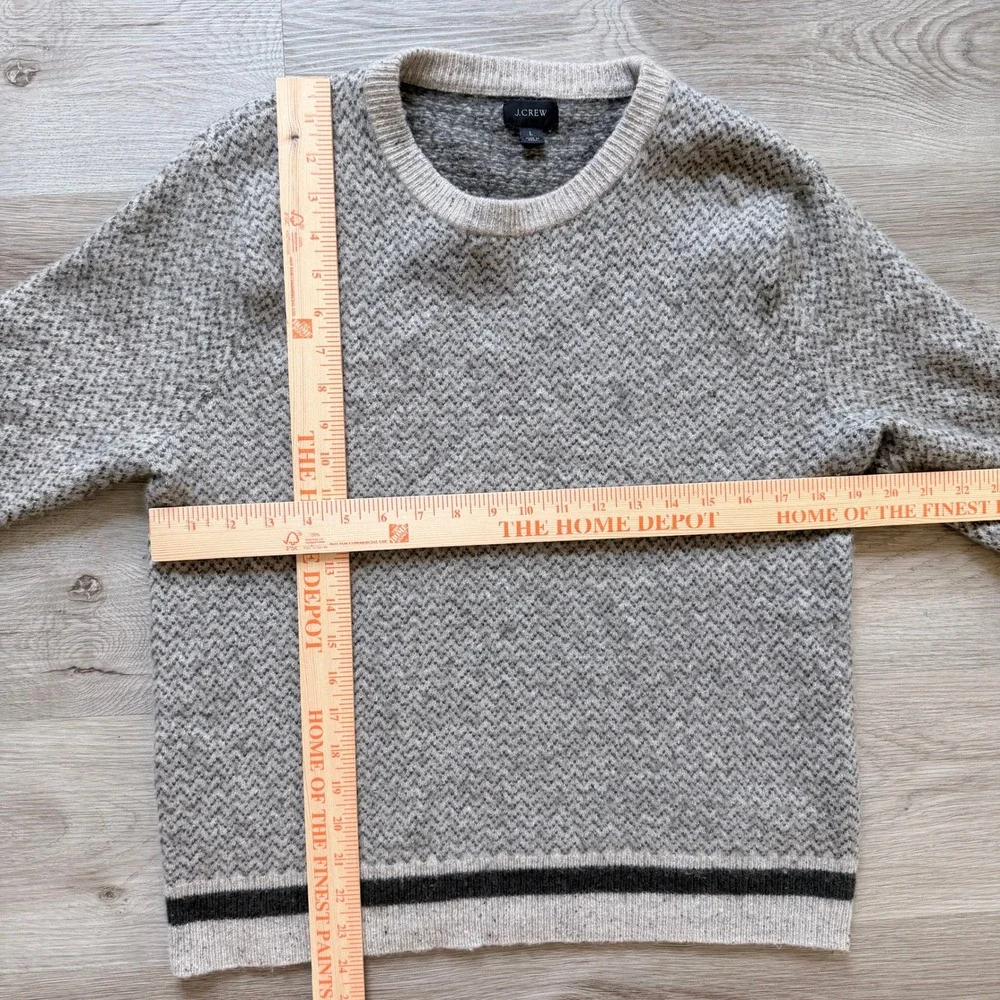 J.Crew Mens Merino Wool Blend Donegal Herringbone Crewneck Sweater Large